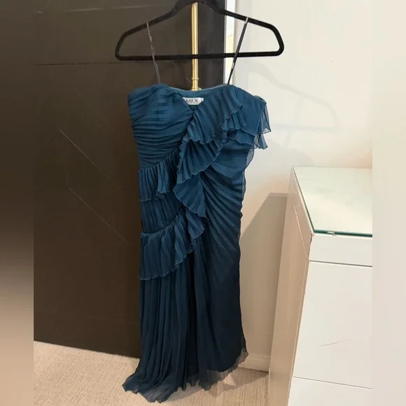 Brand new without tag! Amur Caitlyn Strapless Midi Dress Aqua Lake color size 8 - Picture 5 of 8